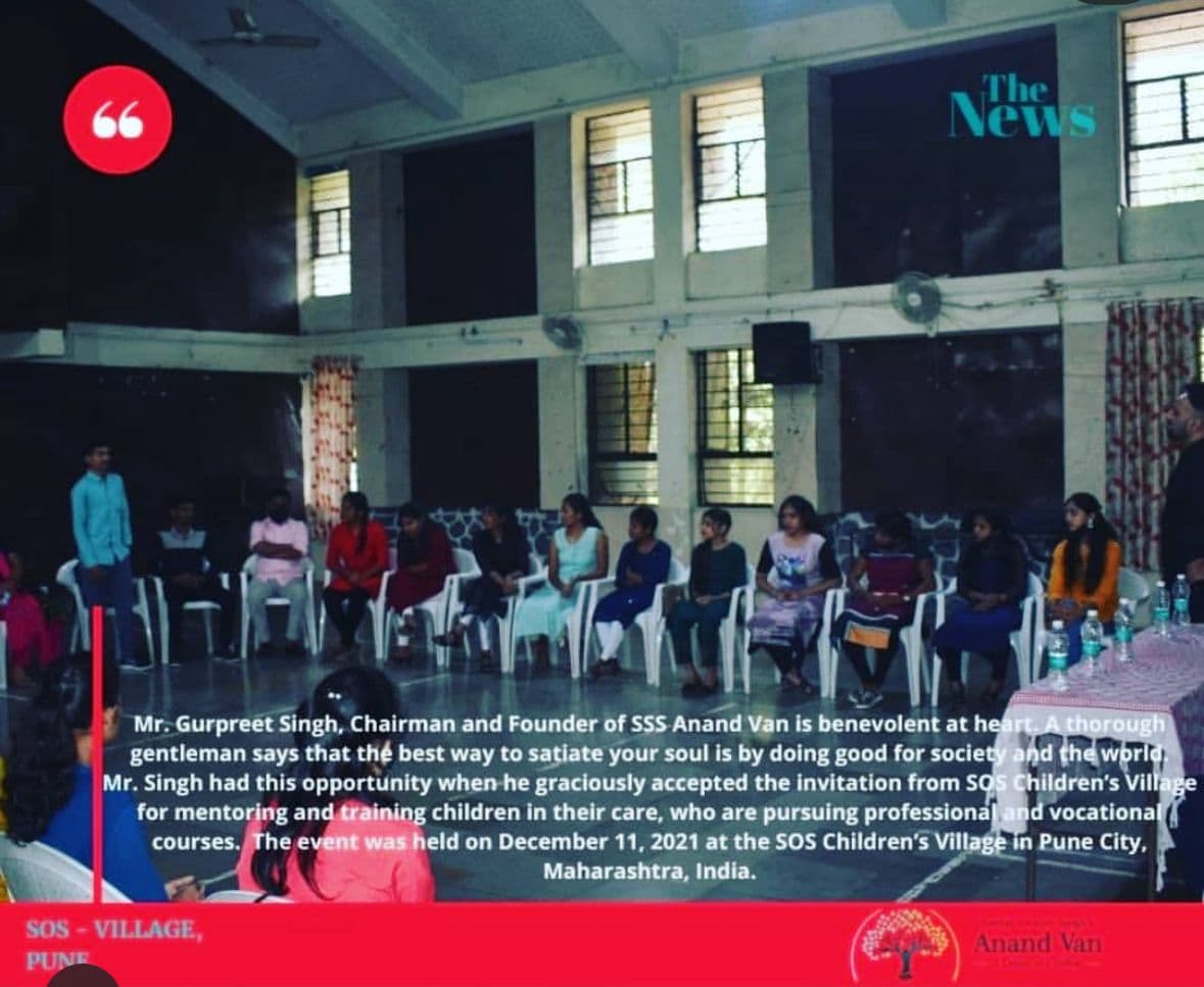 The News coverage of the SOS Children's Village session in Pune